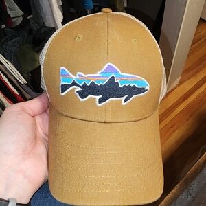Brown Cap with Fish Embroidery